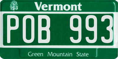 VT license plate POB993