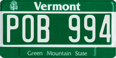 VT license plate POB994
