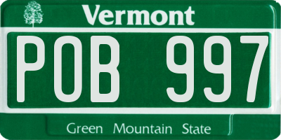 VT license plate POB997