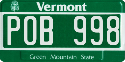 VT license plate POB998