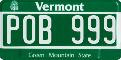 VT license plate POB999