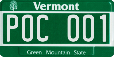 VT license plate POC001