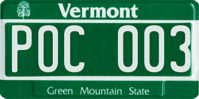 VT license plate POC003