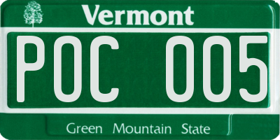 VT license plate POC005