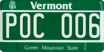 VT license plate POC006