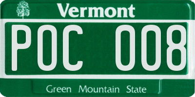 VT license plate POC008