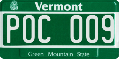 VT license plate POC009