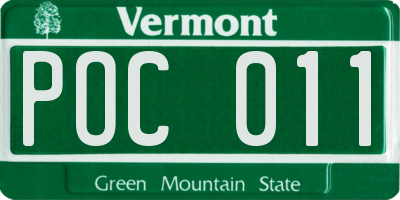 VT license plate POC011