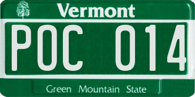 VT license plate POC014
