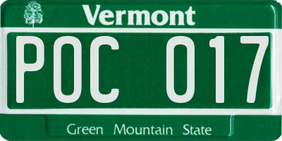 VT license plate POC017