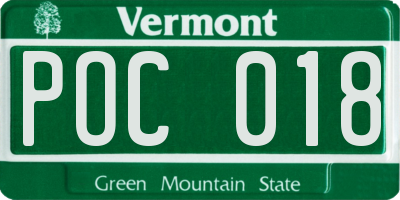 VT license plate POC018
