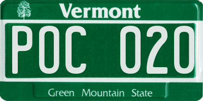 VT license plate POC020
