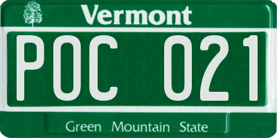 VT license plate POC021