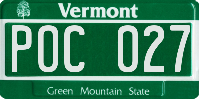 VT license plate POC027