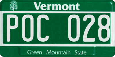 VT license plate POC028