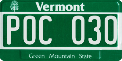 VT license plate POC030