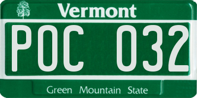 VT license plate POC032