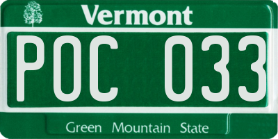 VT license plate POC033