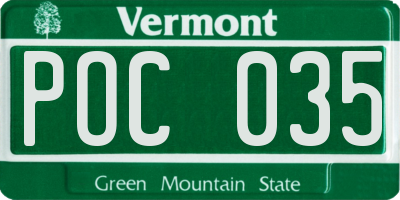 VT license plate POC035