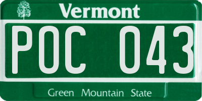 VT license plate POC043
