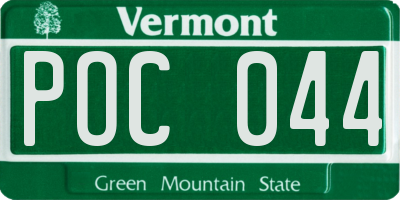 VT license plate POC044