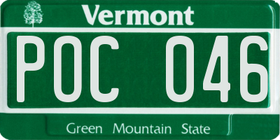 VT license plate POC046