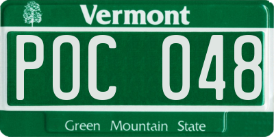 VT license plate POC048