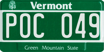 VT license plate POC049