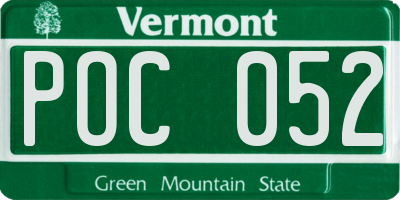 VT license plate POC052