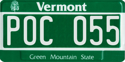 VT license plate POC055