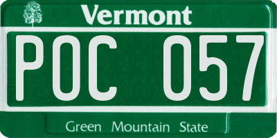 VT license plate POC057