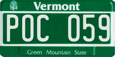 VT license plate POC059