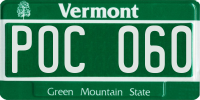 VT license plate POC060