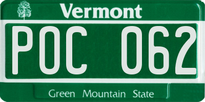 VT license plate POC062