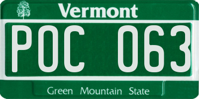 VT license plate POC063