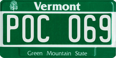 VT license plate POC069
