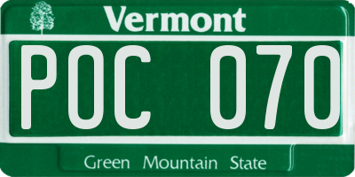 VT license plate POC070