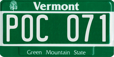 VT license plate POC071