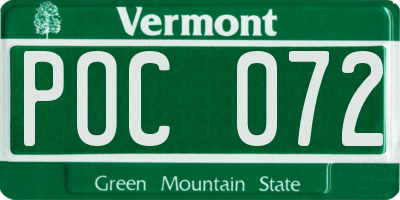 VT license plate POC072