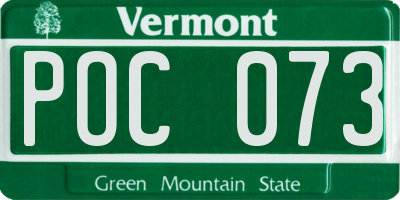 VT license plate POC073
