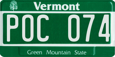 VT license plate POC074