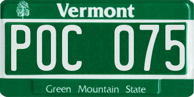 VT license plate POC075