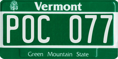 VT license plate POC077
