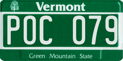 VT license plate POC079