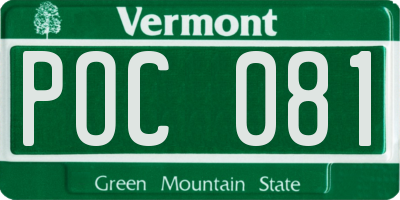 VT license plate POC081