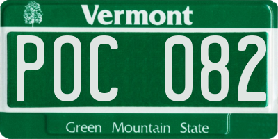 VT license plate POC082