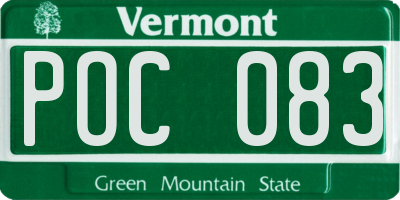 VT license plate POC083