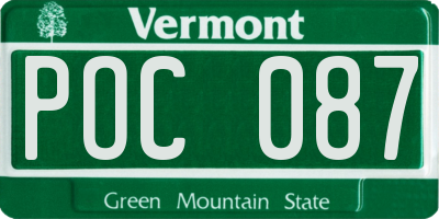 VT license plate POC087