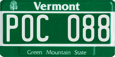 VT license plate POC088