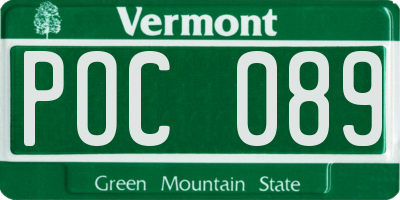 VT license plate POC089